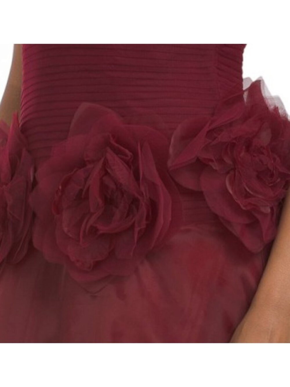 RENE BY RENE RUIZ Strapless Organza 3d Floral Tea Length Dress - Picture 4 of 4